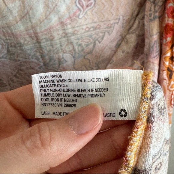 Knox Rose Womens M/L Womens Floral Kimono Caftan Cardigan Cover up Beach Boho - Picture 7 of 7